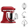Планетарен миксер KitchenAid Artisan Elegance 5KSM125EER, 300 W, 4.8 л, Direct drive, 10 скорости, Червен