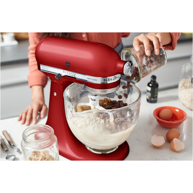 Планетарен миксер KitchenAid Artisan Elegance 5KSM125EER, 300 W, 4.8 л, Direct drive, 10 скорости, Червен