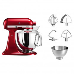 Планетарен миксер Artisan Elegance KitchenAid 5KSM175PSECA, 300 W, 4.8 л, Direct drive, 10 скорости, Candy Apple