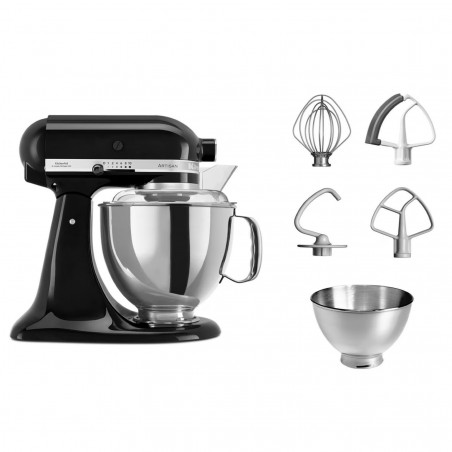 Планетарен миксер Artisan Elegance KitchenAid 5KSM175PSEOB, 300 W, 4.8 л, Direct drive, 10 скорости, Onyx Black