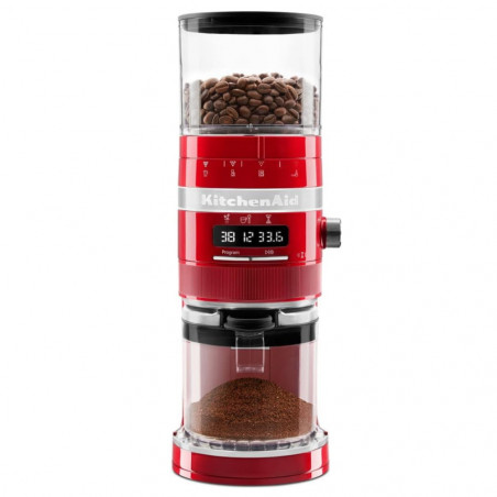 Електрическа кафемелачка Artisan KitchenAid 5KCG8433ECA, 150W, 340 g, 70 степени на смилане, Автоматично изключване, Apple Candy Red