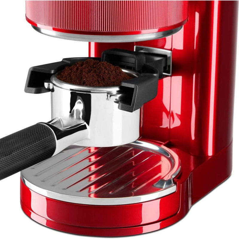 Електрическа кафемелачка Artisan KitchenAid 5KCG8433ECA, 150W, 340 g, 70 степени на смилане, Автоматично изключване, Apple Candy Red