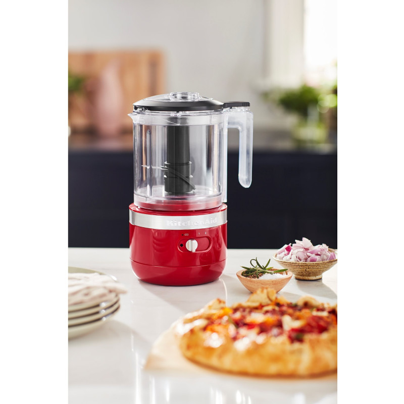 Акумулаторен чопър KitchenAid 5KFCB519EER, 12 V, 1.18 л, 3500 rpm/min, 2 скорости + Pulse, Без BPA, Empire Red