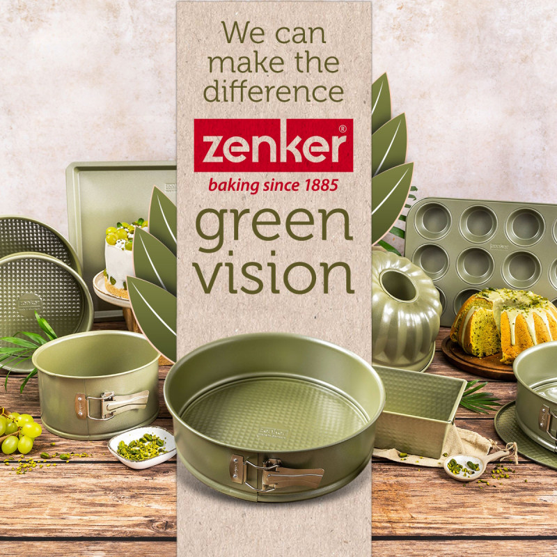 Форма за печене Zenker 7454, Правоъгълна, 30 см, ILAG Maximizing Green покритие, 180C, Зелен