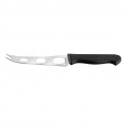 Нож за сирена и кашкавал Fackelmann 43280, 24 см, С отвори, Двоен връх, Черен/сребрист