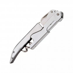 Тирбушон с нож Fackelmann Doublepull 49459, Келнерски, 12 см, Неръждаема стомана, Сребрист