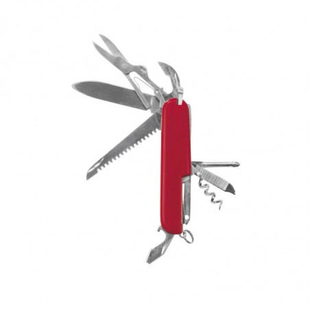 Мултифункционално джобно ножче Fackelmann Nirosta 48194, 9 см, 10 функции, Неръждаема стомана, Червен