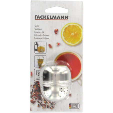 Яйце за чай Fackelmann 49128, 5.6 см, Неръждаема стомана, Сребрист