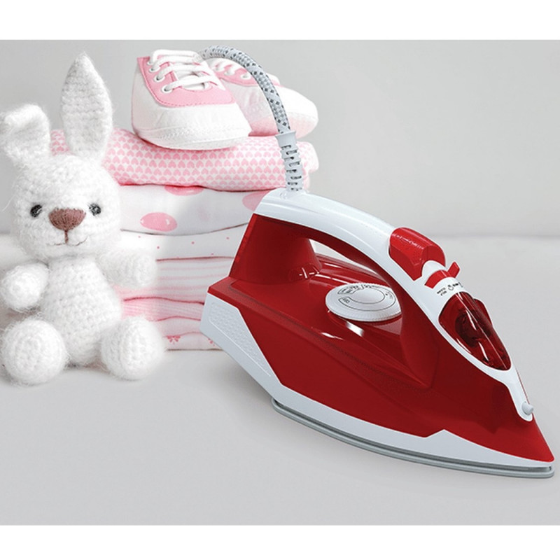 Ютия Tesla IR200R, 2200W, 300 мл, Керамика, 90 гр/мин, Самопочистване, Функция против варовик и прокапване, Червен