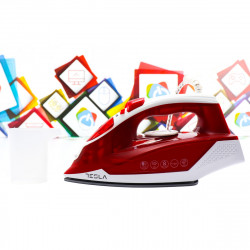 Ютия Tesla IR200R, 2200W, 300 мл, Керамика, 90 гр/мин, Самопочистване, Функция против варовик и прокапване, Червен