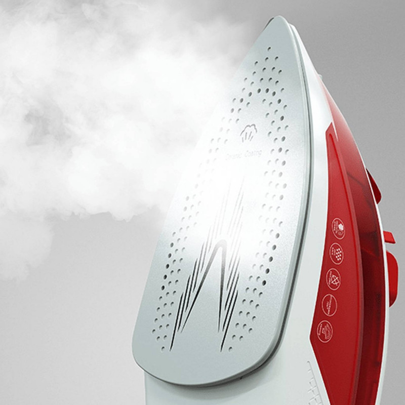 Ютия Tesla IR200R, 2200W, 300 мл, Керамика, 90 гр/мин, Самопочистване, Функция против варовик и прокапване, Червен