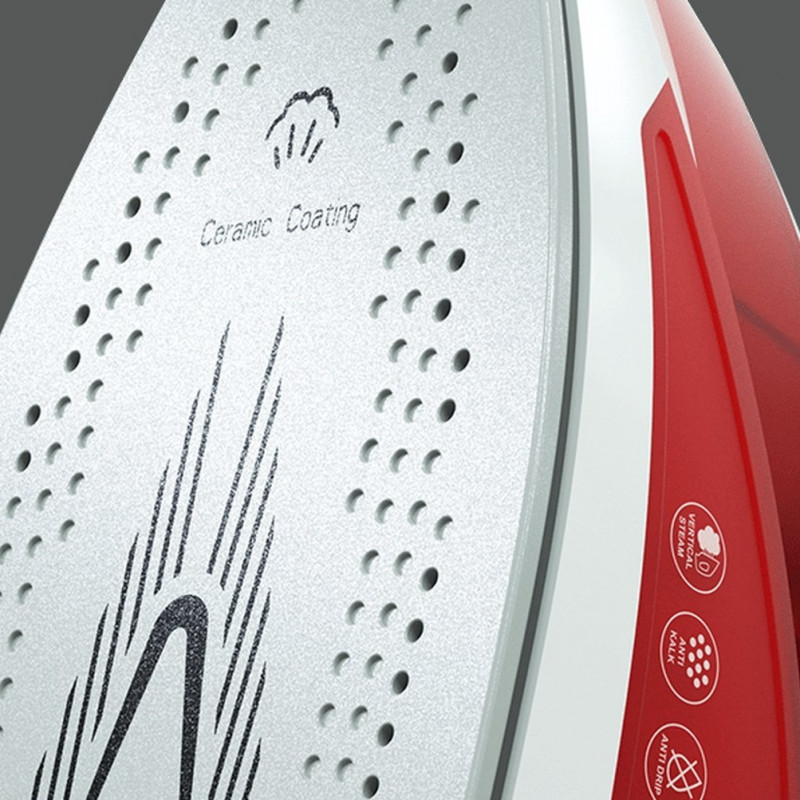 Ютия Tesla IR200R, 2200W, 300 мл, Керамика, 90 гр/мин, Самопочистване, Функция против варовик и прокапване, Червен