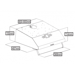 Абсорбатор Tesla DB600SX, 110 W, 1 мотор, 3 скорости на работа, 2 алуминиеви филтъра, 280 m3/h, Инокс