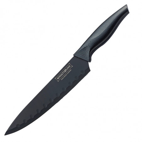 Комплект ножове с белачка Royalty Line RL-CB5, 6 части, Антибактериално покритие, Незалепващо покритие, Черен
