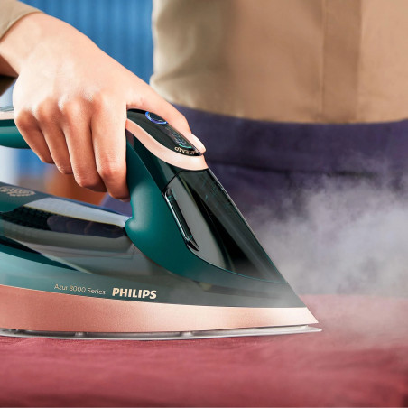 Ютия Philips DST8030/70, 3000W, SteamGlide Elite, OptimalTEMP, Декалциране Quick Calc Release, 55 г/мин, Зелен опал