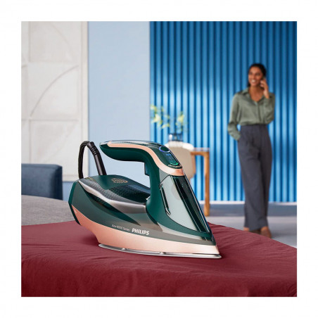 Ютия Philips DST8030/70, 3000W, SteamGlide Elite, OptimalTEMP, Декалциране Quick Calc Release, 55 г/мин, Зелен опал