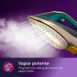 Ютия Philips DST8030/70, 3000W, SteamGlide Elite, OptimalTEMP, Декалциране Quick Calc Release, 55 г/мин, Зелен опал