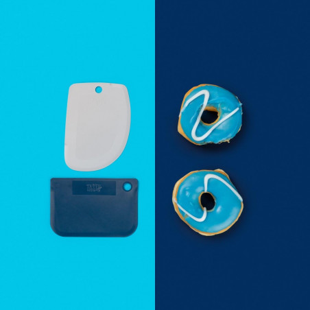Комплект 2 бр стъргалки за тесто Tasty Ocean Blue 678904, 2 форми, Заоблен ръб, Сив/син