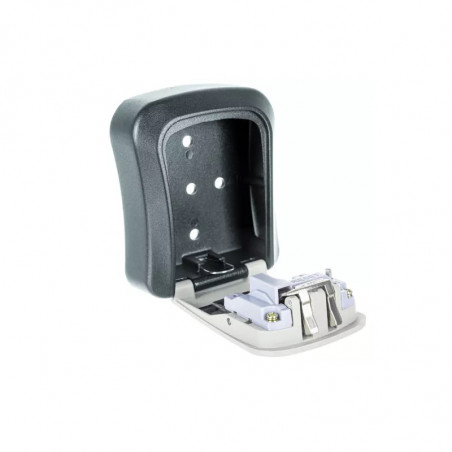 Сейф - кутийка за ключове Malatec, 4-цифрен код, Монтажен комплект, Метал/пластмаса, Черен/сив