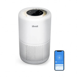 Пречиствател за въздух Levoit Core 200S, 35 м2, 26W, True HEPA H13, Премахва 99,97% от замърсителите, Гласови команди, Таймер, 3 скорости, Бял