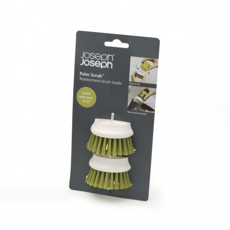 Резервни четки 2 бр Joseph Joseph 85038, Съвместими със Palm Scrub 85004, Бял/Зелен