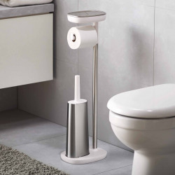 Комбинирана стойка за тоалетна Joseph Joseph EasyStore 70519, 74х23.5х17.5 см, Стомана, Дискретно отделение, Без BPA, Инокс