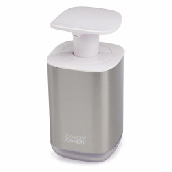Дозатор за течен сапун Joseph Joseph Presto 70532, 16x8 см, Неплъзгаща се основа, Бял/инокс