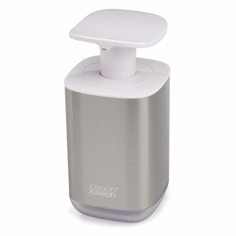 Дозатор за течен сапун Joseph Joseph Presto 70532, 16x8 см, Неплъзгаща се основа, Бял/инокс
