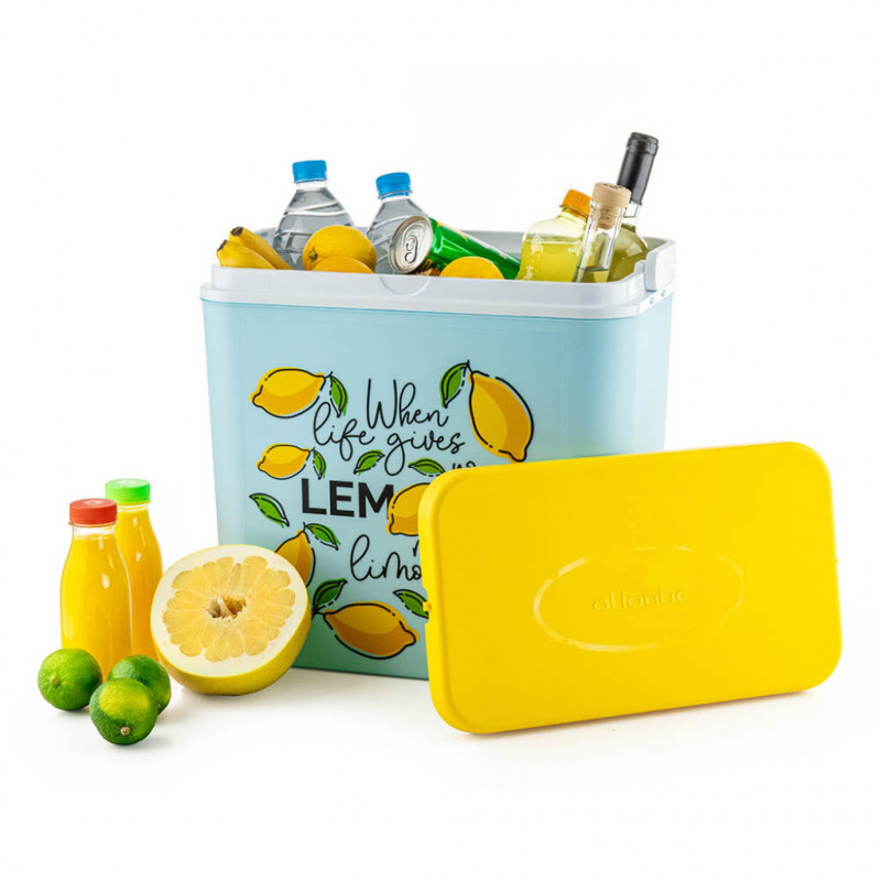 Хладилна кутия ATLANTIC Lemons, 30 литра, Пасивна, Охлаждане, Без BPA, Многоцветен