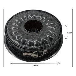 Форма за блат и кекс Kinghoff KH 1780, 28 см, Падащо дъно, Стомана, Черен