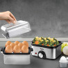 Уред за приготвяне на яйца и зеленчуци Oliver Voltz OV51982B, 400W, 8 яйца, Таймер, Защита от прегряване, Черен/инокс