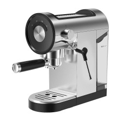 Кафемашина Finlux FEM-1877, 1150W, 20 bar, 0.9 Л, Еспресо, Възможност за мляно кафе, Парна дюза, Инокс/черен