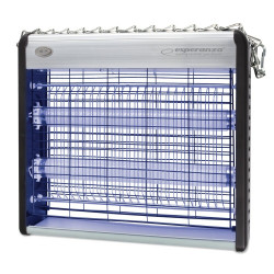 Лампа против комари Esperanza EHQ003, Ултравиолетова светлина, 12W, До 50 м2, 1600V, 120 см кабел, Бял