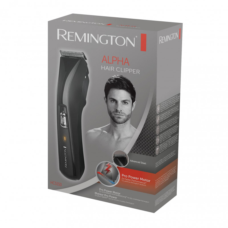 Машинка за подстригване Remington Alpha HC5150, Безжична , 2 гребена от 1 до 42 мм, Черен