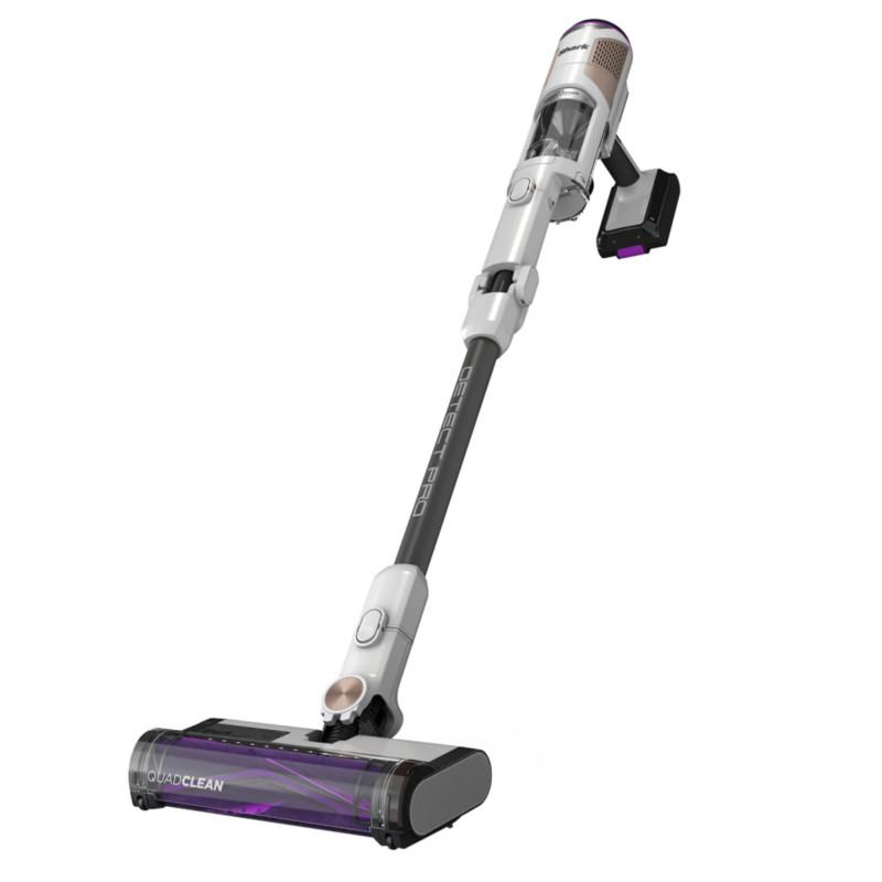 Вертикална прахосмукачка Shark IW1611EU, 240W, 0.4 л, 60 минути автономия, Разпознаване на ръбове и замърсявания, QuadClean, Антиалергеннa, LED, Бял