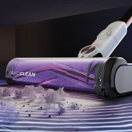 Вертикална прахосмукачка Shark IW3611EU, 240W, 0.4 л, 60 минути автономия, Разпознаване на ръбове и замърсявания, QuadClean, Антиалергеннa, LED, Бял