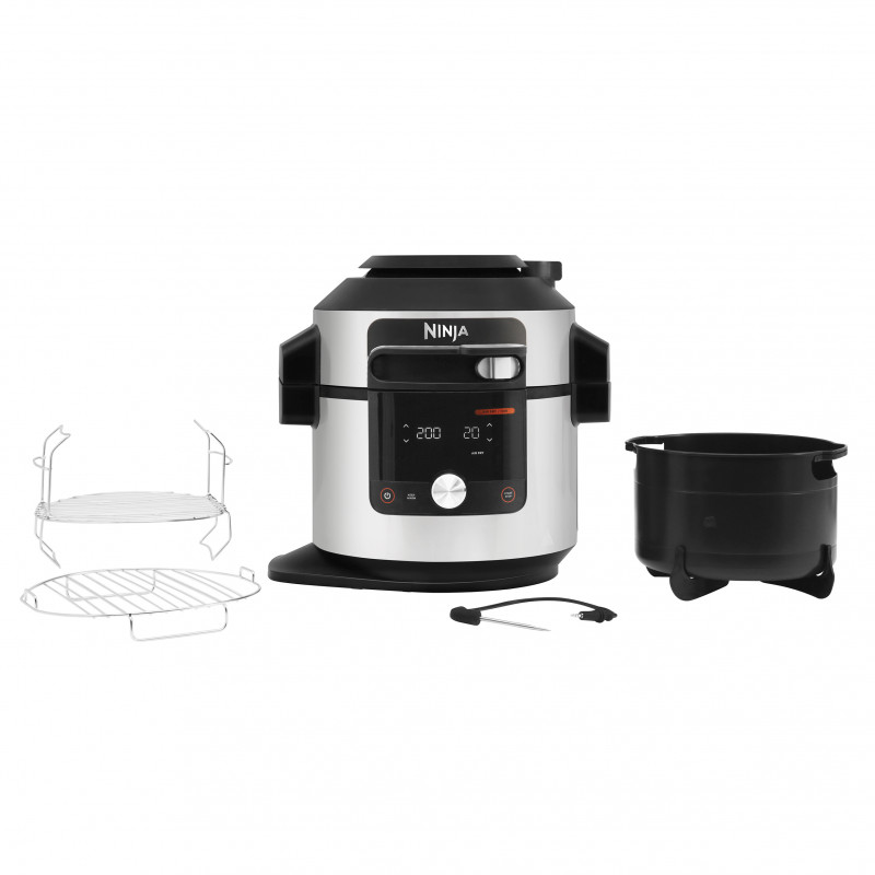 Мултикукър Ninja Foodi OL750EU, 1760W, 7.5 л, 3 режима, 14 програми, SmartLid, Инокс/Черен