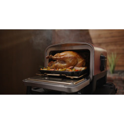 Електрическа фурна Ninja Woodfire OO101EU, 2400W, 8 програми, Таймер, LED дисплей, Автоматично изключване, Червен/Черен