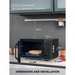 Микровълнова фурна 4в1 Toshiba MW2-AC25TWH, 25 л, 950W, Grill 1100W, Конвекция 2100W, Керамично покритие, Бял