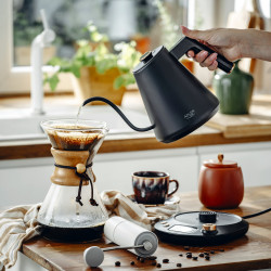 Електрическа кана Adler AD 1349, 1100W, 1 л, 40-100 C, Поддържане на топлината, LED дисплей, Черен