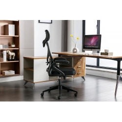 Директорски стол ERGO MESH LYRA, До 120 кг, Tilt, Меш, Миркофибър, Люлеещ се, Черен