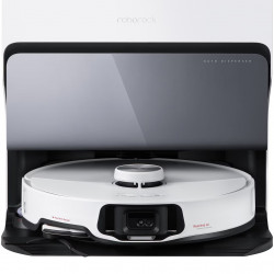 Прахосмукачка робот Roborock S8 MaxV Ultra S8MVU02-00, 69 W, 10000 Pa, Lidar, Wi-Fi, Гласови команди, 5200 mAh, 3D картографиране, Автономия до 180 мин, Бял
