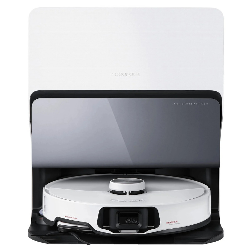 Прахосмукачка робот Roborock S8 MaxV Ultra S8MVU02-00, 69 W, 10000 Pa, Lidar, Wi-Fi, Гласови команди, 5200 mAh, 3D картографиране, Автономия до 180 мин, Бял