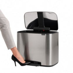 Кош за боклук Brabantia Bo Pedal 1000237, 36 л, Леко затваряне, Противоплъзгаща основа, Устойчив на пръстови отпечатъци, Инокс/Мат