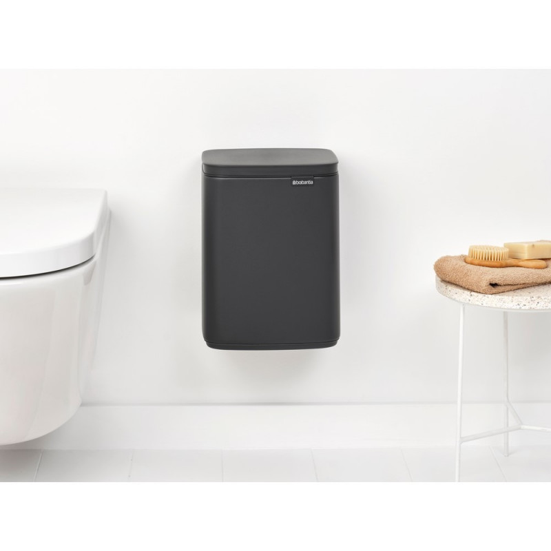 Кош за боклук Brabantia Bo Small 1008868, 7л, Плавно и безшумно отваряне, Тъмносив