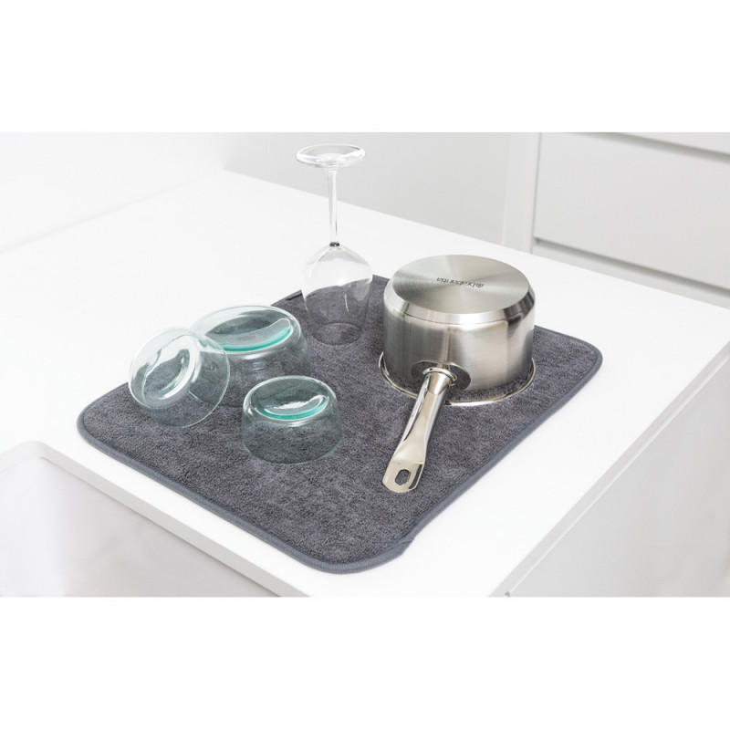 Микрофибърна подложка за съдове Brabantia SinkSide 1000215, 40x47 см, Полиестер, Тъмносив