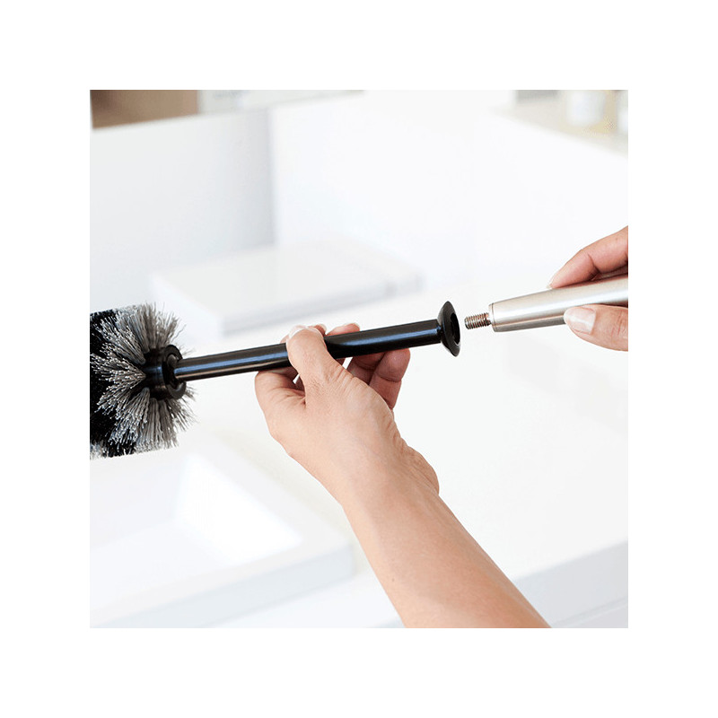 Четка за тоалетна Brabantia ReNew 107870, 42 см, Дискретен дизайн, Инокс/мат