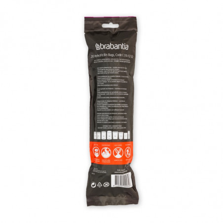 Торбички за кош Brabantia PerfectFit Sort&Go/Touch N 647035, Размер C, 10-12 л, 20 броя, Бял
