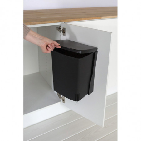 Кош за боклук за вграждане Brabantia Built-In 647043, 10 л, Широк отвор, Лесно почистване, Черен