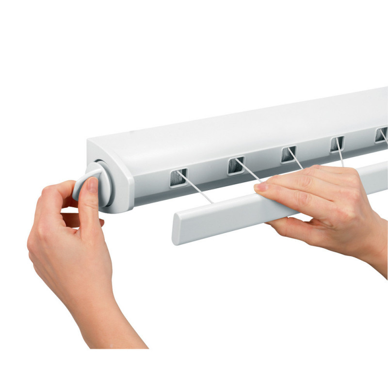 Простор Brabantia Pull-out 90300175, 22 м, Стенен монтаж, Автоматично блокиране, Устойчив на корозия, Бял
